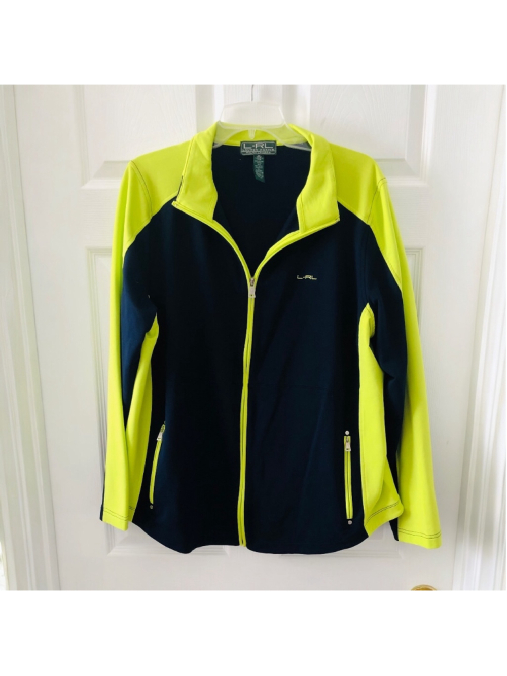 L-RL Lauren Active Ralph Lauren Size 2X Colorblock Track Jacket Preppy Y2K Sport